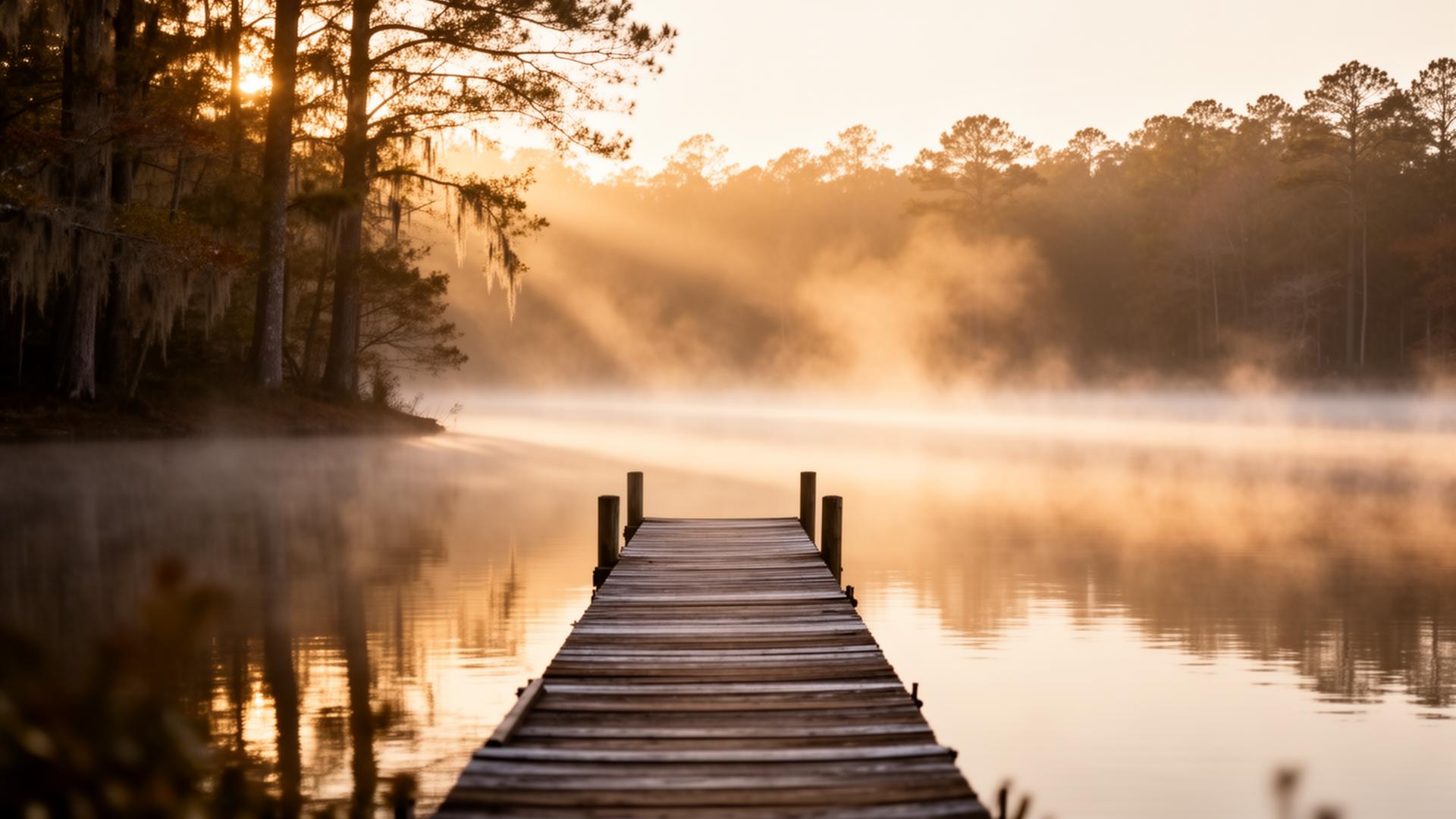 Lake Murray shoreline with waterfront homes and docks